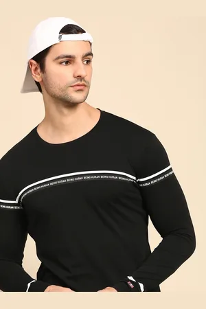 Being Human Men Black Striped T-shirt