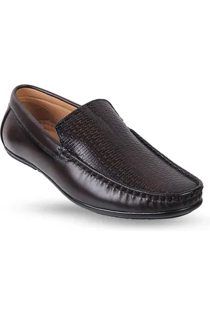 Metro Men Textured Comfort Insole Leather Loafers