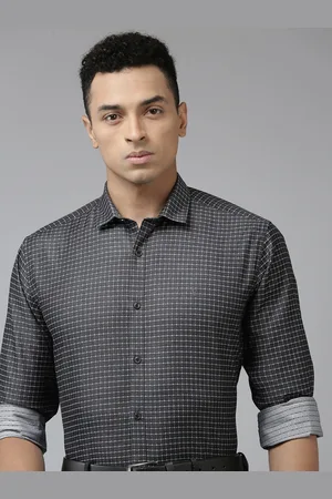 V Dot Men Slim Fit Grid Tattersall Checked Formal Shirt