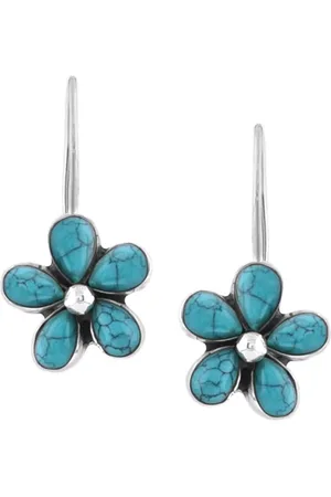 Abhooshan 92.5 Sterling Silver Floral Drop Earrings