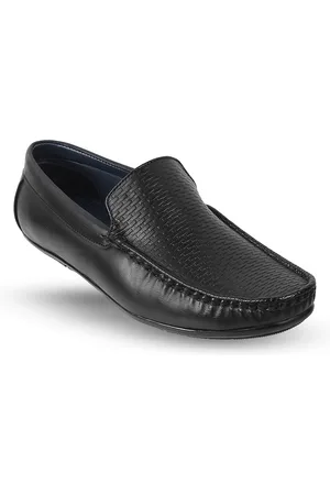 Metro Men Textured Comfort Insole Leather Loafers