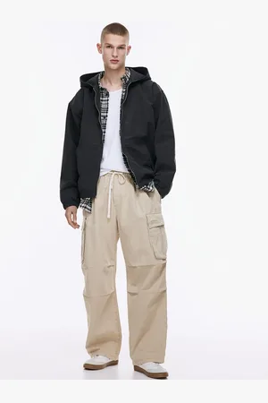 H&M Men Pure Cotton Loose-Fit Cargo Trousers