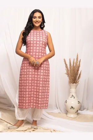 FIORRA Floral Printed Pure Cotton Straight Kurta