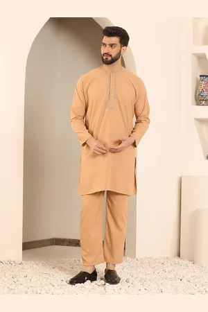 Armaan Ethnic Mandarin Collar Embroidered Regular Thread Work Kurta with Pyjamas