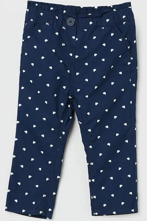 Max Collection Girls Mid-Rise Regular Fit Cotton Polka Dot Printed Casual Trousers