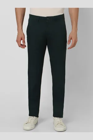 Peter England Men Green Slim Fit Trousers