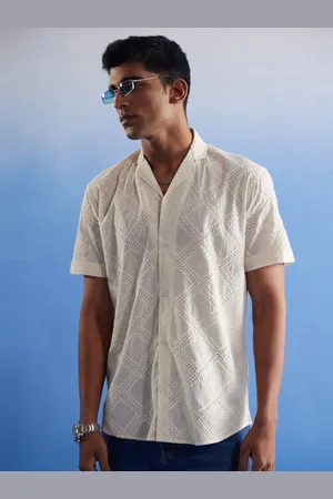 Vastramay Men Schiffli Cotton Premium Shirt