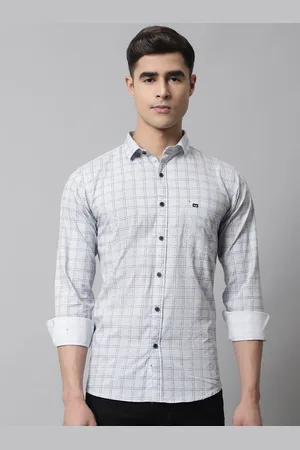 Majestic Slim Fit Grid Tattersall Checked Pure Cotton Casual Shirt