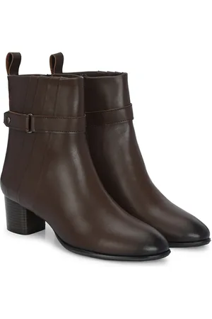 Delize Women Block-Heeled Round Toe High-Top Chelsea Boots