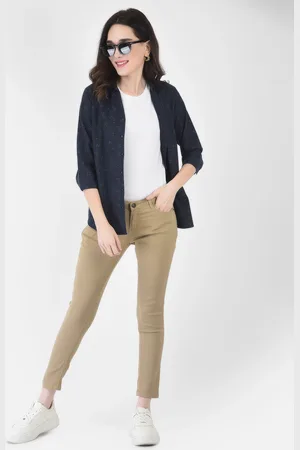 Crimsoune Club Women Khaki Super Skinny Fit Stretchable Jeans