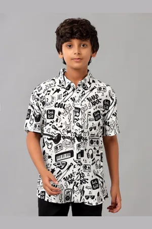 UNDER FOURTEEN ONLY Boys Conversational Printed Cotton Opaque Casual Shirt