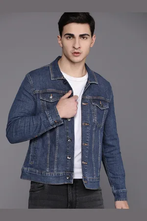 Louis Philippe Flap Pockets Detailed Spread Collar Denim Jacket
