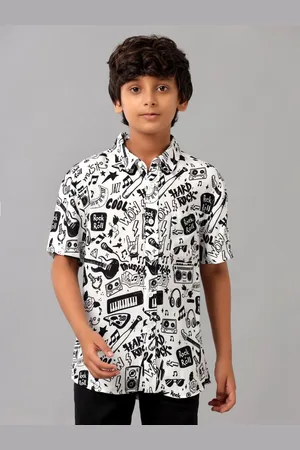 UNDER FOURTEEN ONLY Boys Conversational Printed Cotton Casual Shirt