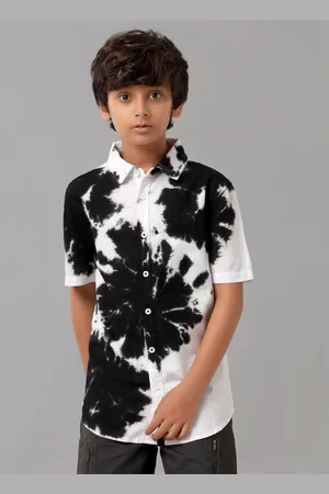 UNDER FOURTEEN ONLY Boys Spread Collar Opaque Printed Cotton Casual Shirt