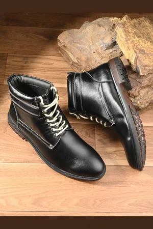 San Frissco Men Round Toe Mid-Top Lace-Up Boots