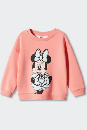 MANGO Girls Minnie Mouse Printed Pure Cotton Round-Neck Sweatshirt