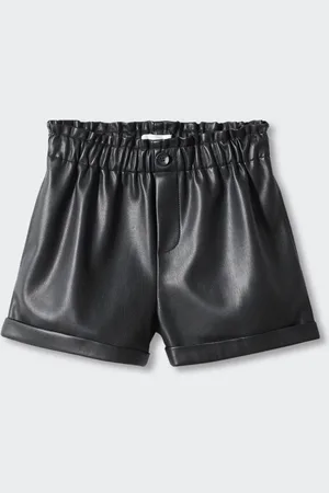 MANGO Girls Faux Leather Shorts
