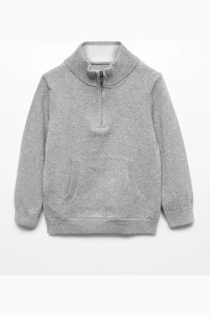 MANGO Boys Mock Collar Pullover