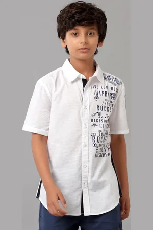 UNDER FOURTEEN ONLY Boys Typography Printed Cotton Opaque Casual Shirt