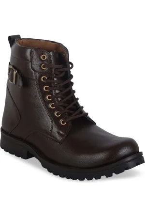 WOAKERS Men Textured Mid-Top Lace-Ups Boots