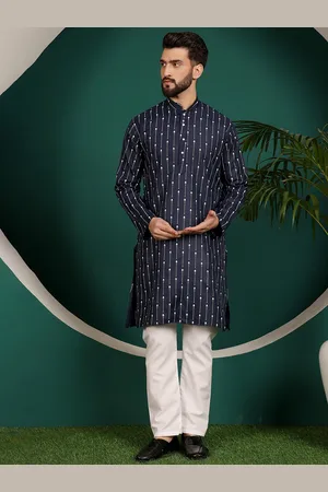 Armaan Ethnic Ethnic Motifs Printed Mandarin Collar Pure Cotton Straight Kurta With Pyjama