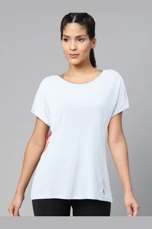 Reebok Women Blue Rc Activchill+ Cotton Placement Print Training T-Shirt
