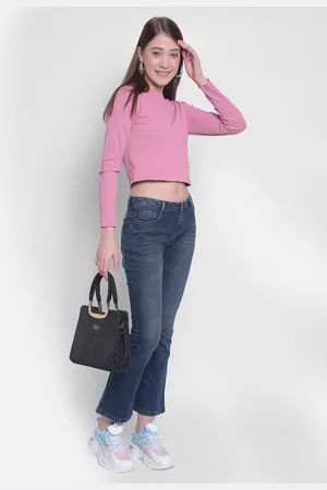 Crimsoune Club Women Bootcut Low Distress Light Fade Stretchable Jeans