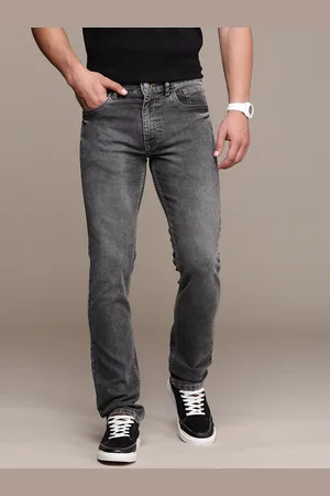 WROGN Men Straight Fit Light Fade Stretchable Mid-Rise Jeans