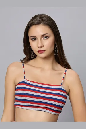 ASHTAG Horizontal Stripes Bralette Cotton Crop Top