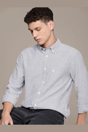 French Connection Men Pure Cotton Slim Fit Striped Casual Shirt