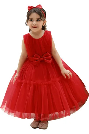 Stylecast Girls Red Ruffled Fit & Flare Maxi Dress