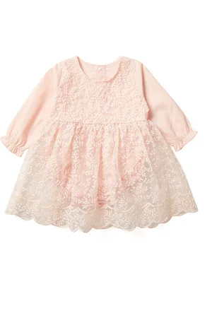 Stylecast Girls Pink Floral Embroidered Fit & Flare Dress