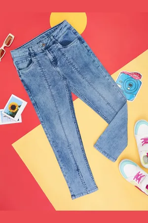 Pantaloons Girls Clean Look Pure Cotton Heavy Fade Jeans