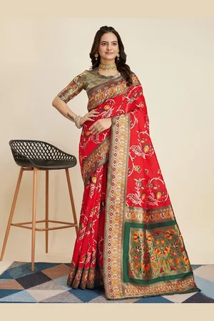 VAIRAGEE Woven Design Zari Banarasi Saree