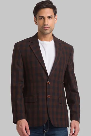 Park Avenue Men Checked Single-Breasted Blazer