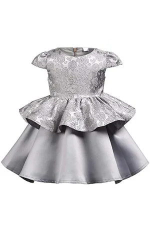BAESD Kids-Girls Embellished Satin Fit & Flare Party Dress