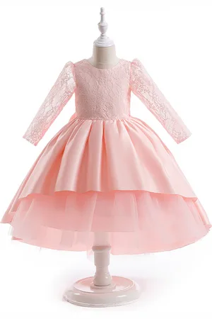Stylecast Girls Pink Floral Self Design Fit & Flare Midi Dress