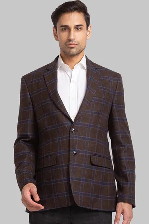 Park Avenue Men Checked Single Breasted Blazers
