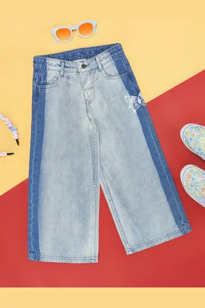 Pantaloons Girls Clean Look Mid Rise Pure Cotton Heavy Fade Jeans