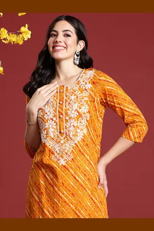 Anouk Women Paisley Embroidered Thread Work Straight Kurta
