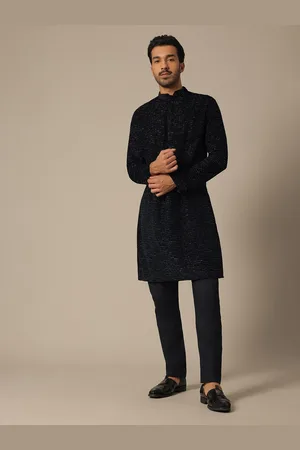 KALKI Fashion Sequin Embroidered Regular Pure Silk Kurta With Trouser