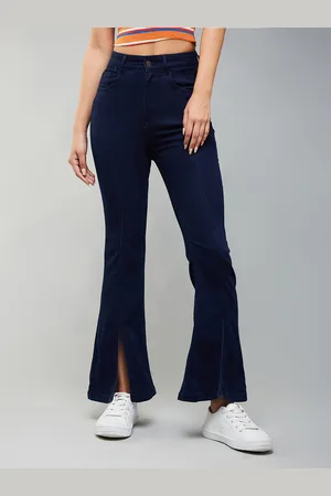 DOLCE CRUDO Women Stunning Blue High-Rise Bootcut Stretchable Jeans