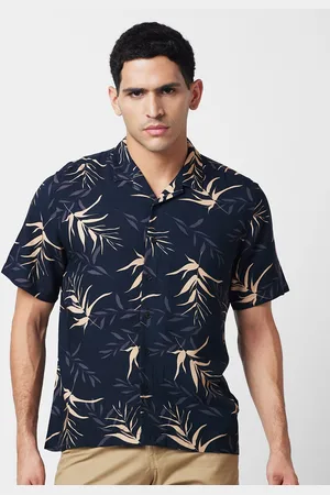 Globus Cuban Collar Tropical Print Smart Casual Shirt