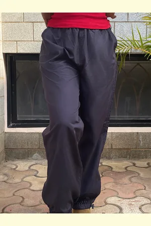 IZF Women High-Rise Plain Cotton Oversized Parachute Trousers