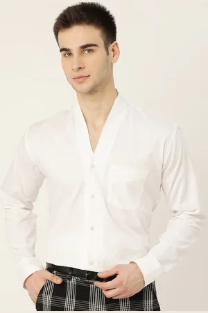 HANCOCK Smart Slim Fit Built-Up Collar Long Sleeves Party Shirt
