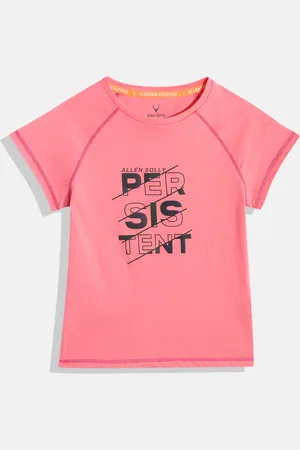Allen Solly Girls Typography Printed Pure Cotton T-shirt