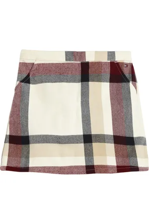 Tommy Hilfiger Girls Checked Acrylic Straight Skirt