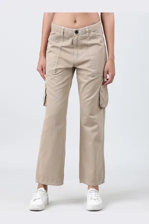 Bene Kleed Women Pure Cotton Straight Fit Carpenter Style Trouser