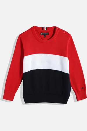 Tommy Hilfiger Boys Colourblocked Pure Cotton Pullover Sweater