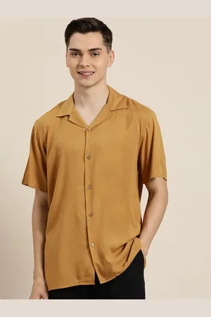 HANCOCK Relaxed Cuban Collar Short Sleeves Casual Shirt